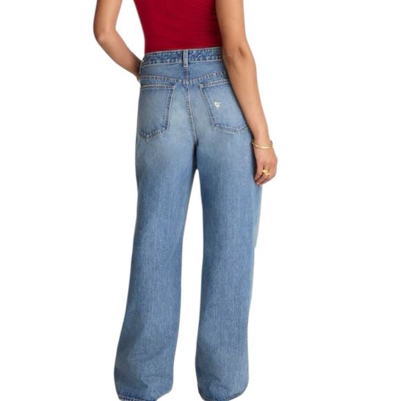 NWT Madewell The Petite Curvy Low Slung Baggy Jeans Distressed Women’s Size 31P - Picture 3 of 12